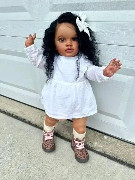 Pippa Reborn Baby Doll - 26 inch Cotton Vinyl Hand-rooted Curly Hair Ages 3+