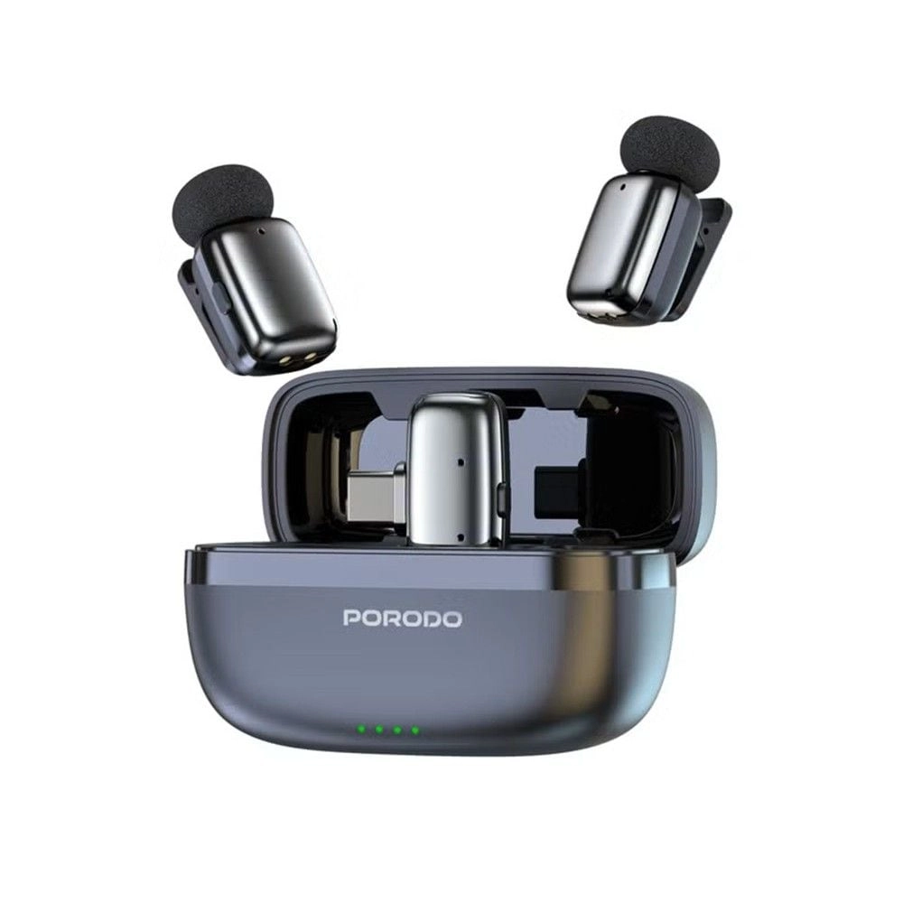 Porodo Wireless Lavalier Microphones - 2.4GHz