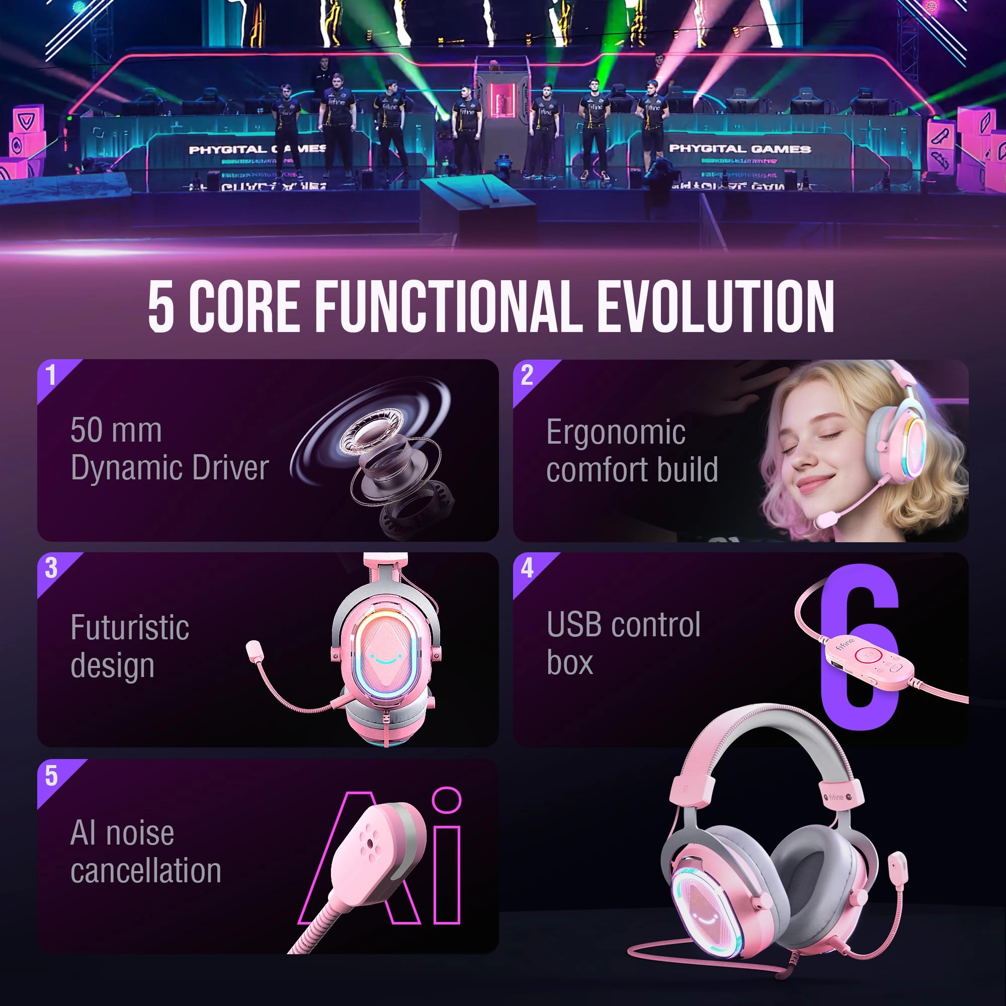 AmpliGame H13WP Wired Headset