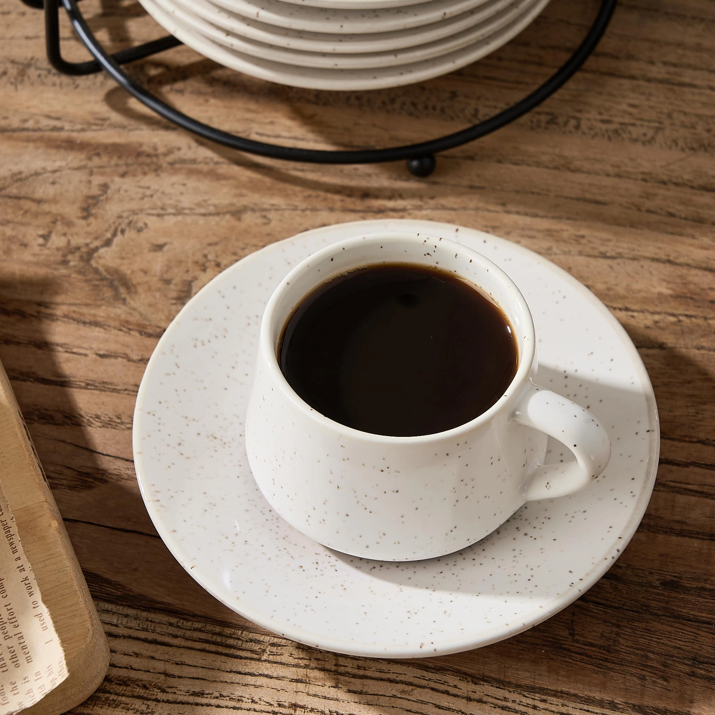 Ceramic Coffee Cup & Saucer - 13 pcs - Irregular Dot - 130 ml