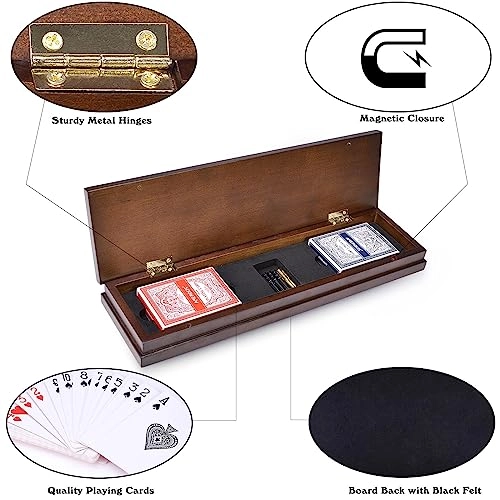 Cribbage Board - 3 Track Foldable Magnetic Lock