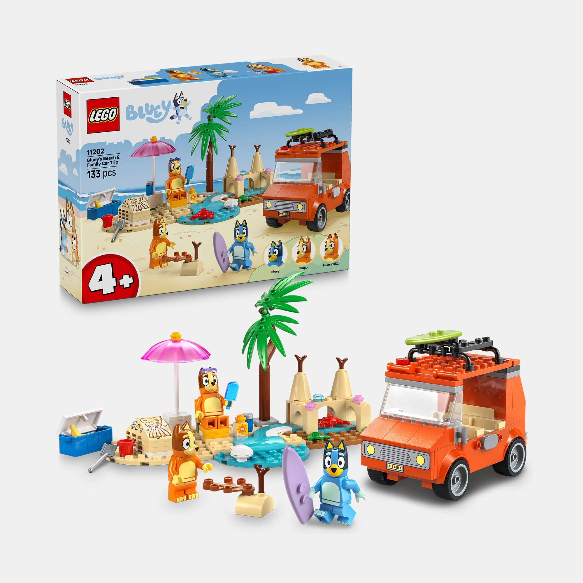 LEGO Bluey's Beach & Family Car Trip - Bluey 133pcs