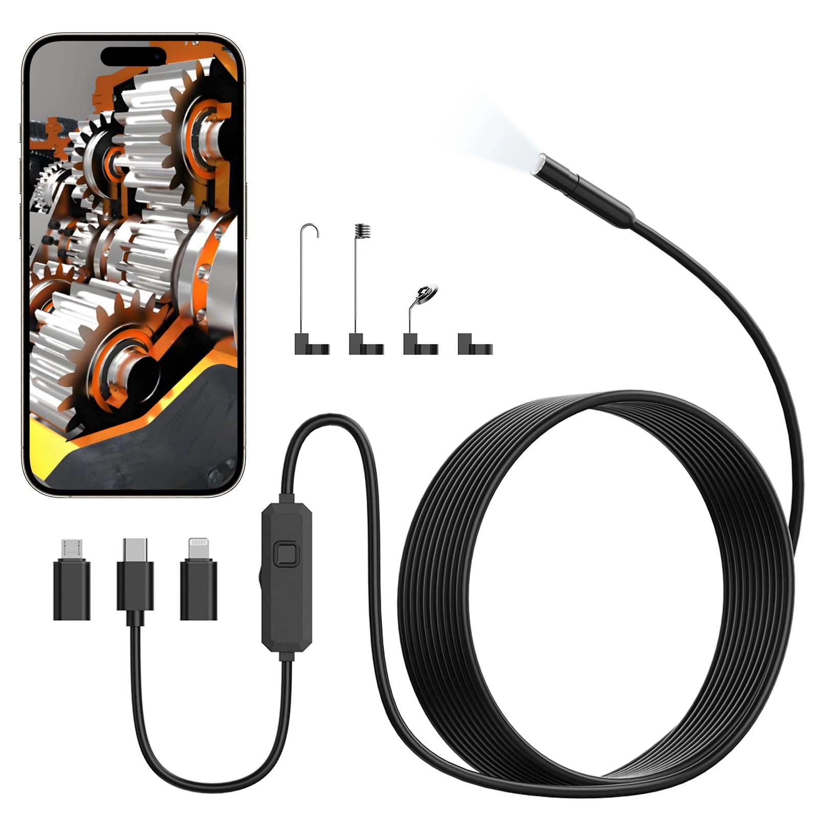topdc Endoscope Camera - 1920P HD 8 LED 16.4ft