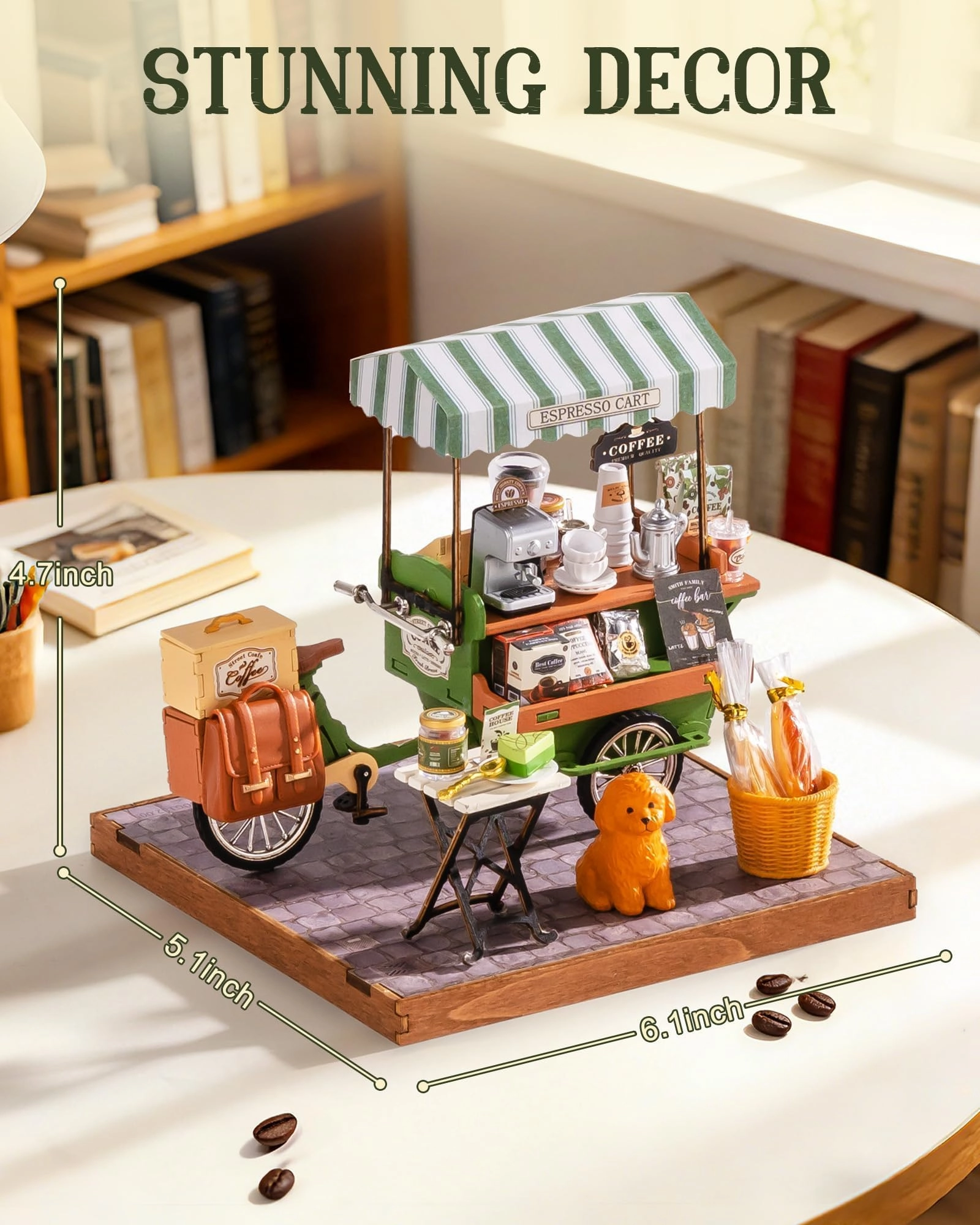 Dollhouse Wooden Aromatic Coffee Trolley