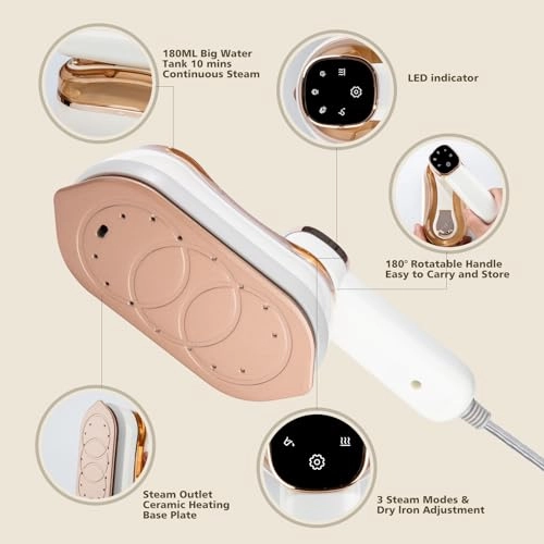 Handheld Garment Steamer - 1300W 200ml LCD