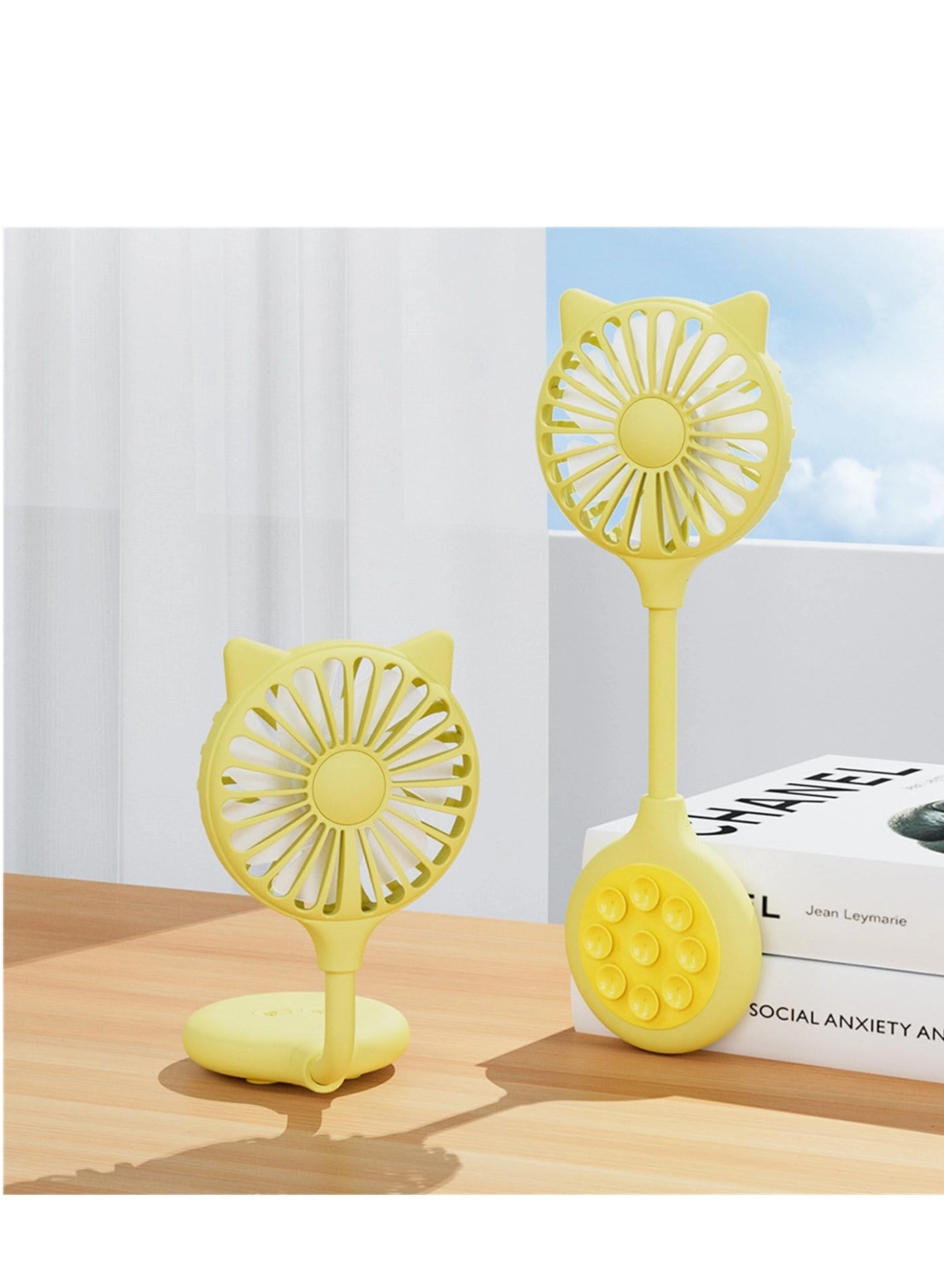 Handheld Personal Fan - Rechargeable Suction Stand 360° Adjustable Head