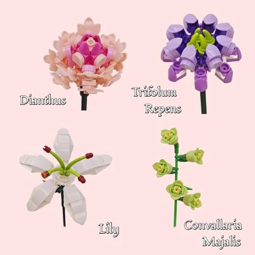 Flower Bouquet Building Set - Lily Carnation 514 pcs Floral