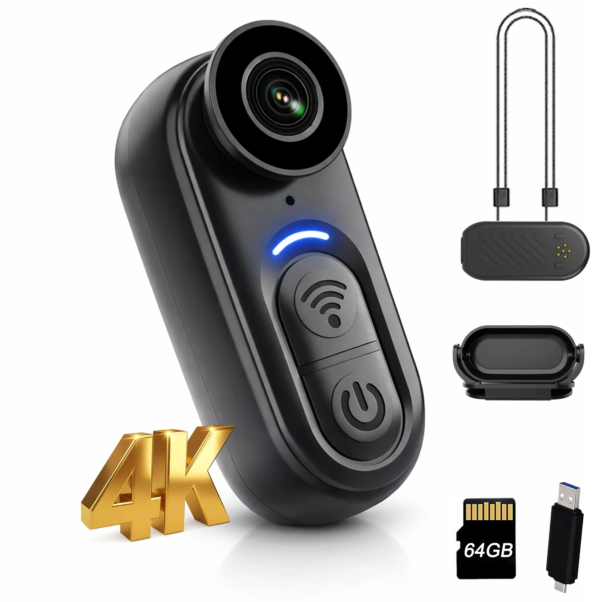 SixBondsCam Mini Body Camera - 4K 64GB