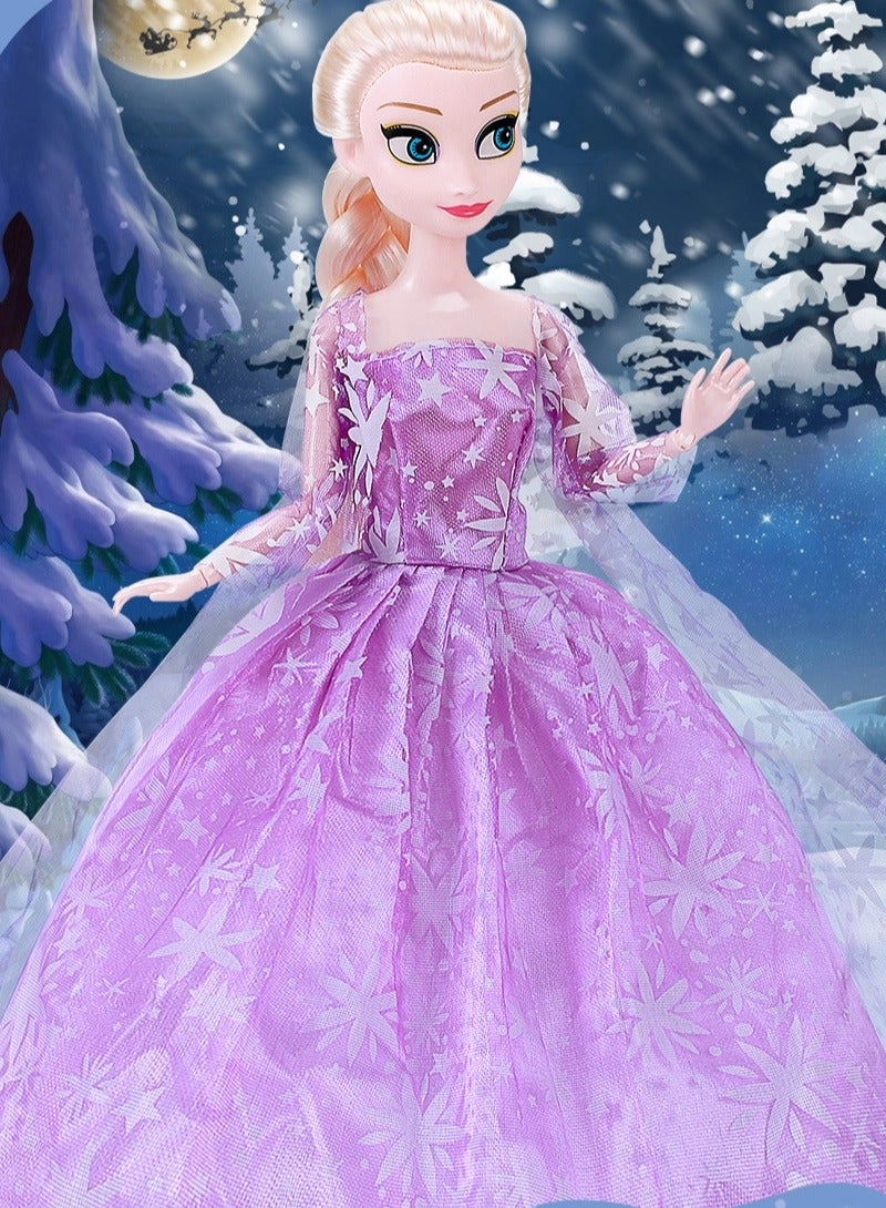 Princess Elsa Doll Gift Set - Blue Plastic for Girls