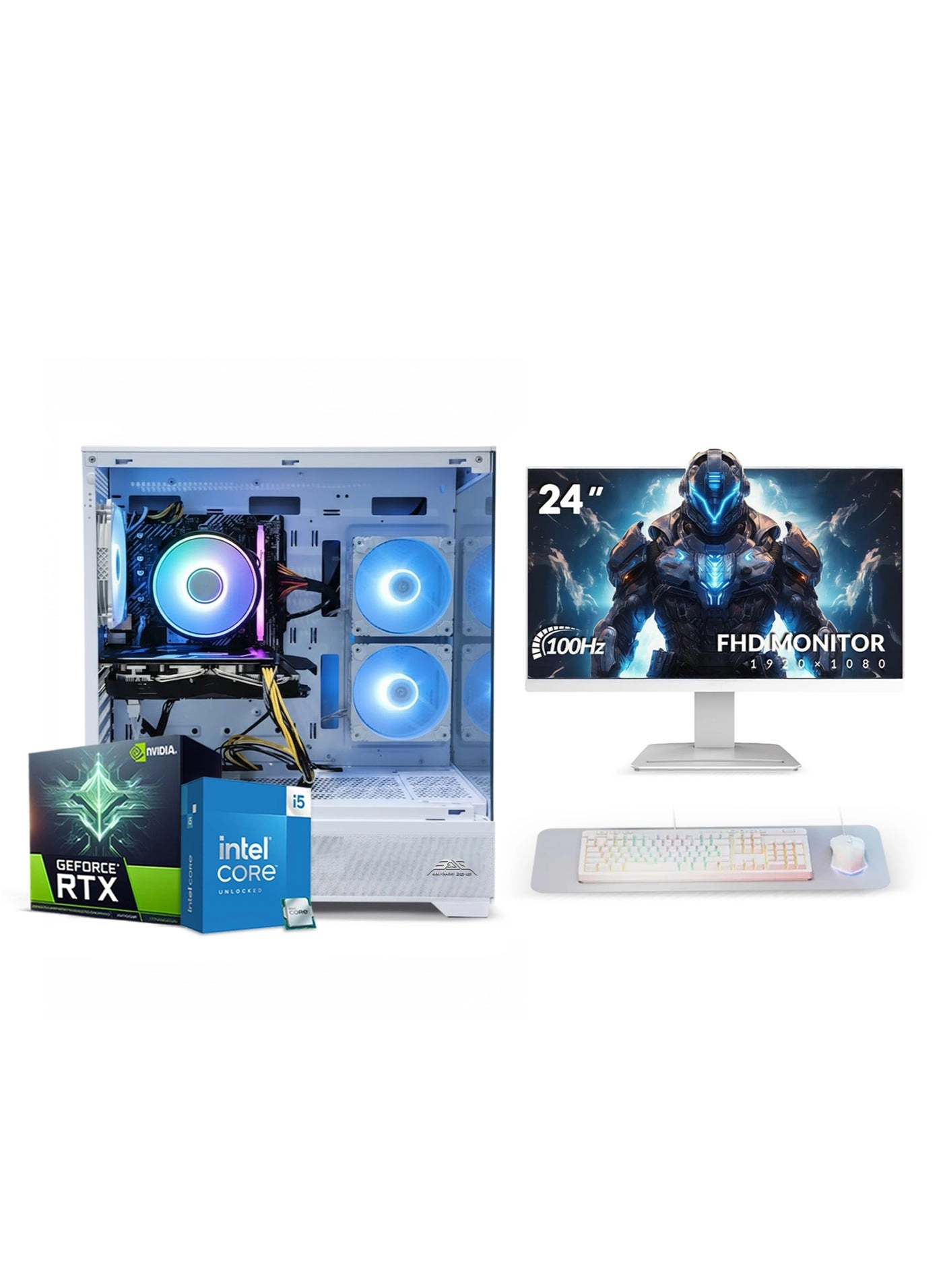 Arab Gamers NOVA - Intel Core i5-12400F 16GB + FHD Monitor - 24 inch + Keyboard & Mouse Set