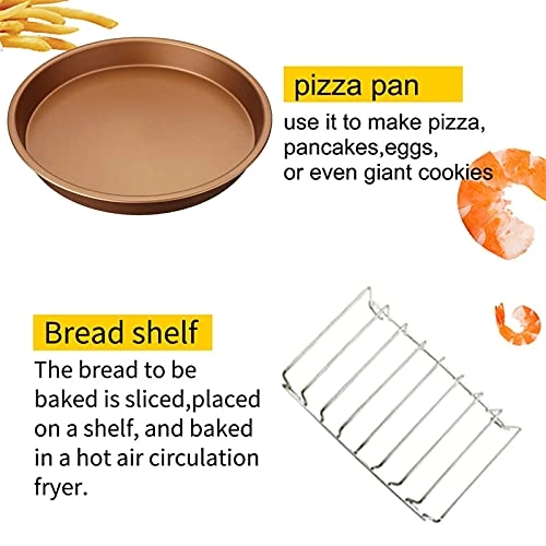 Air Fryer Accessories - Silicone Stainless Steel Carbon Steel 8 Pcs