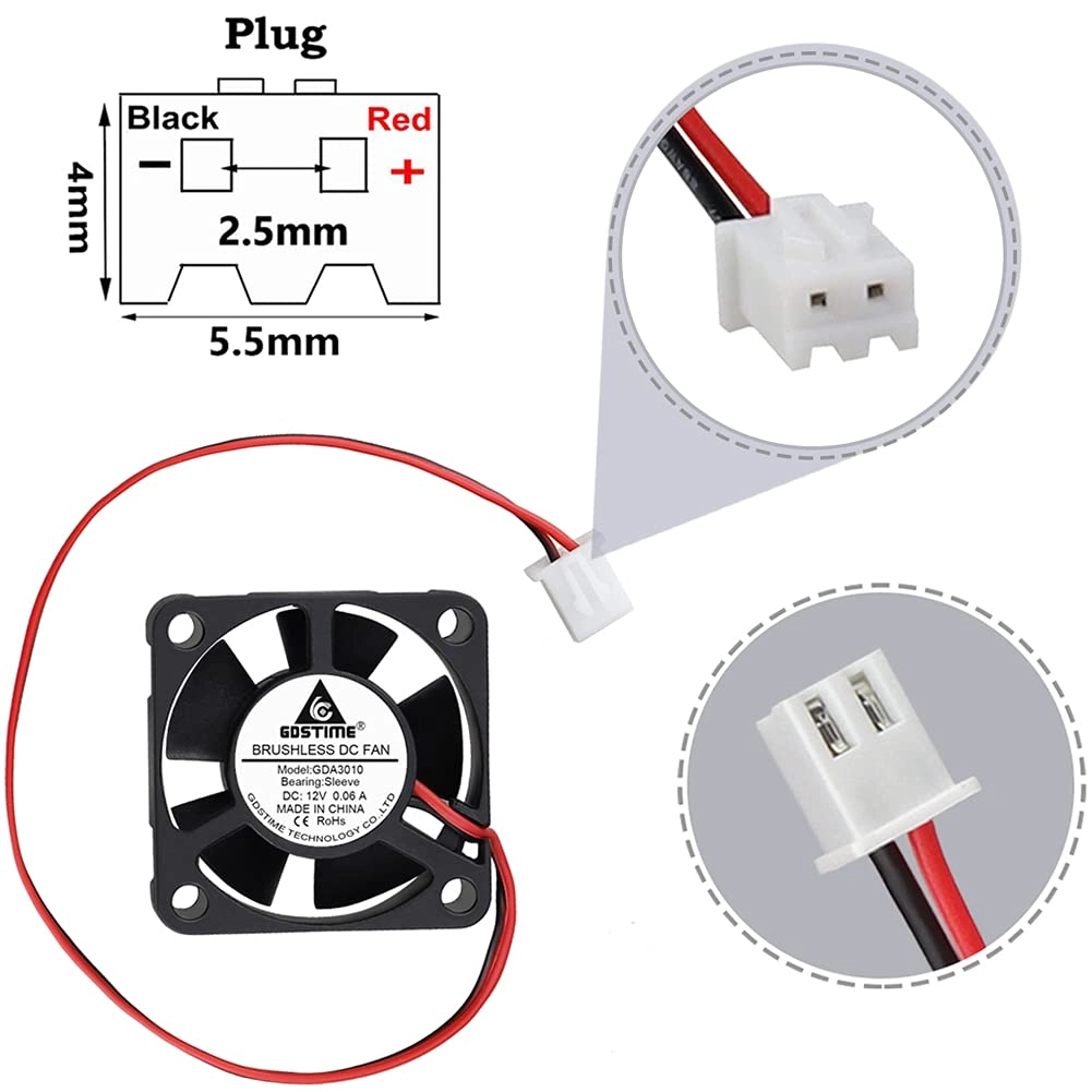 Mini Brushless Cooling Blower Fan - 2 pieces 30mm