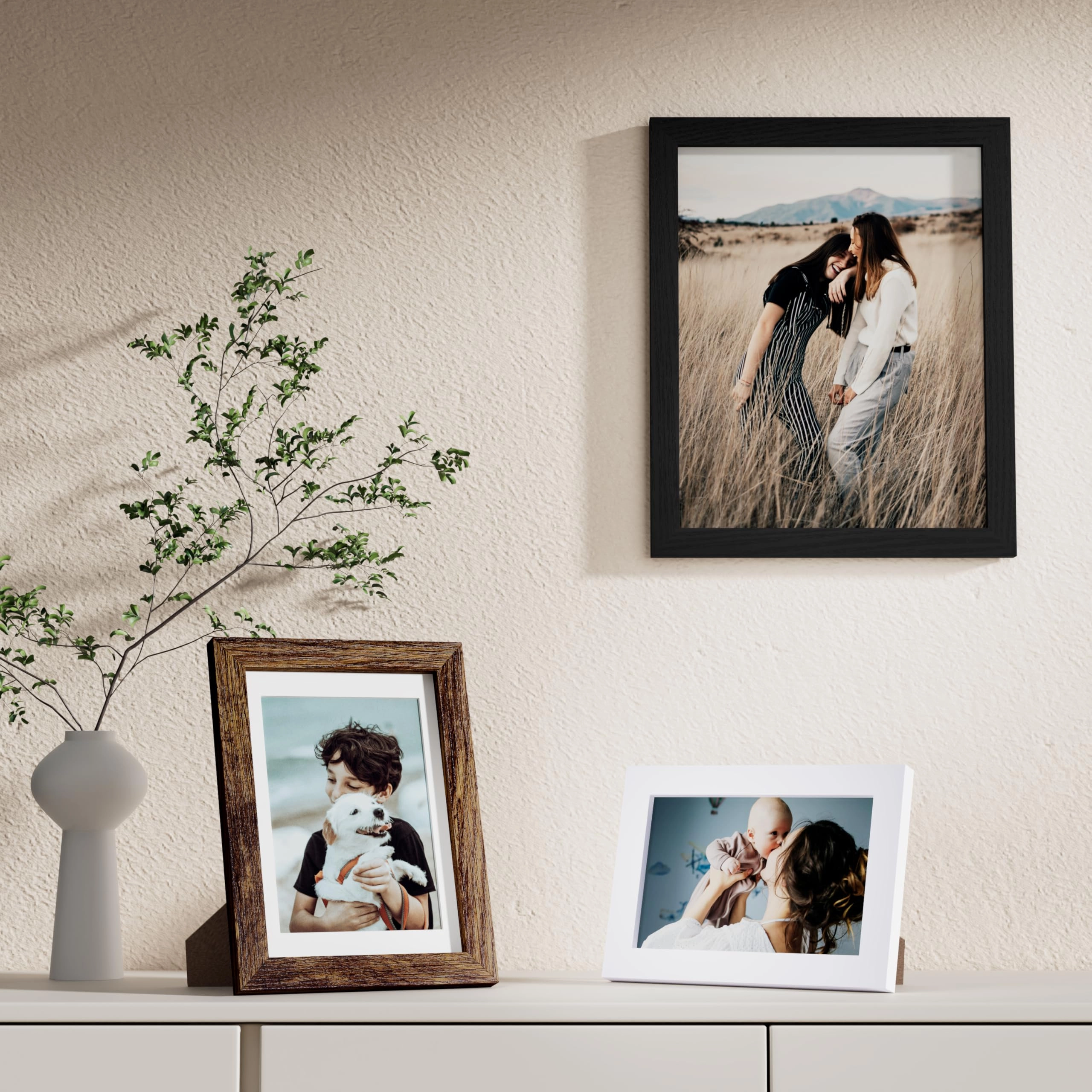 Picture Frames Set - 10 Pack Rustic Grey
