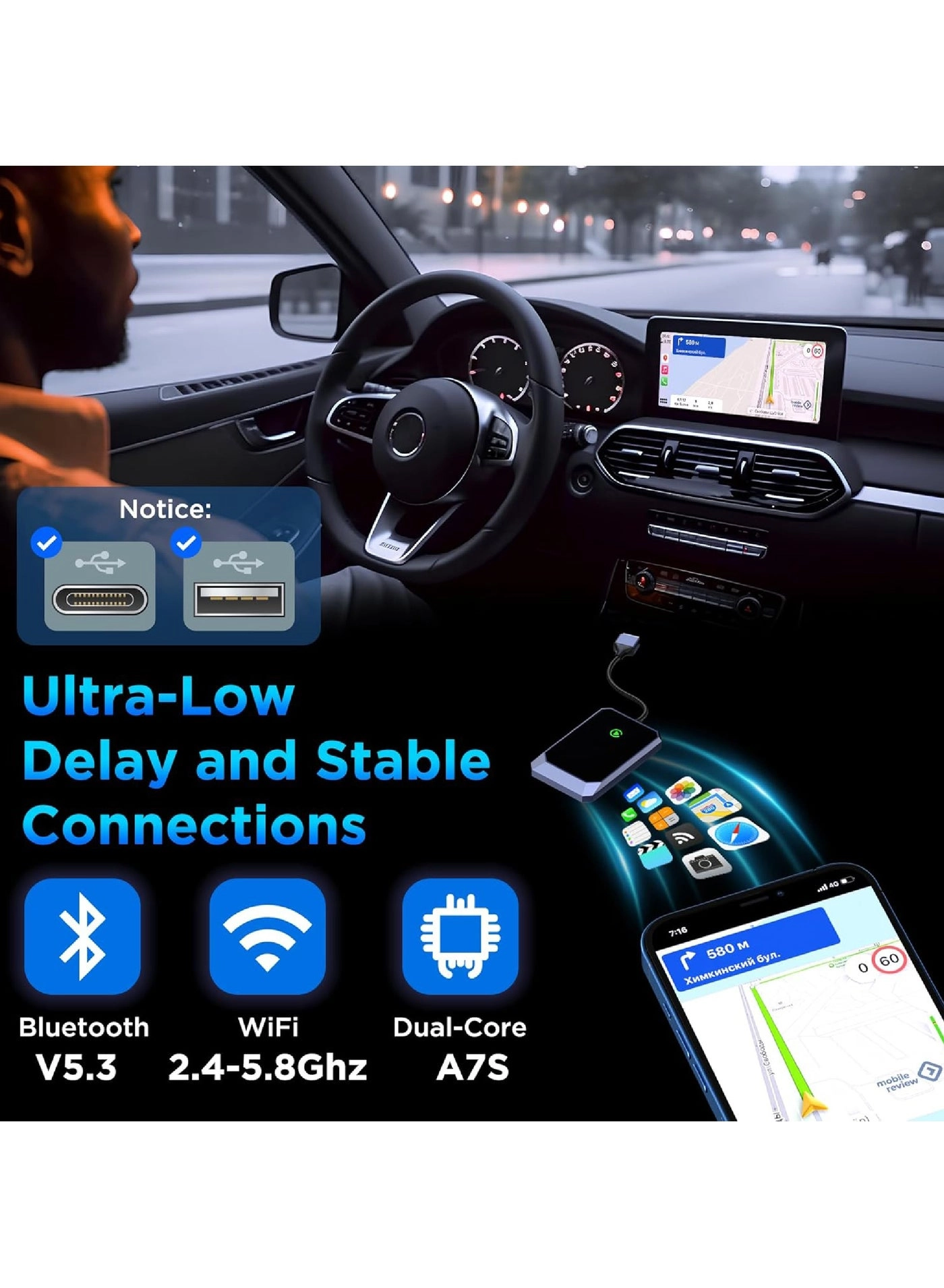 Wireless Carplay Adapter - Wireless iPhone 10 or later