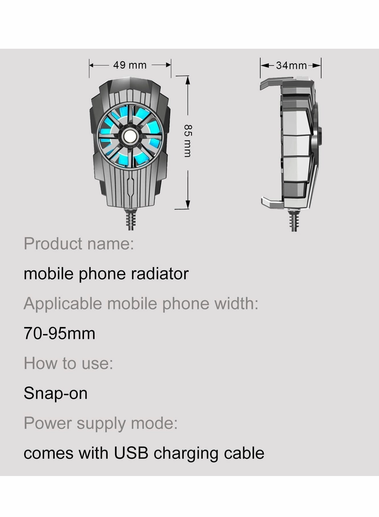 Phone Cooler - Dual Cooling 4.5-7 Inch