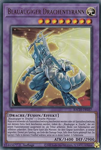 (Near Mint) Yugioh Blue Eyed Dragon Tyrant BACH-DE037 - German - 1pcs 1st Edition