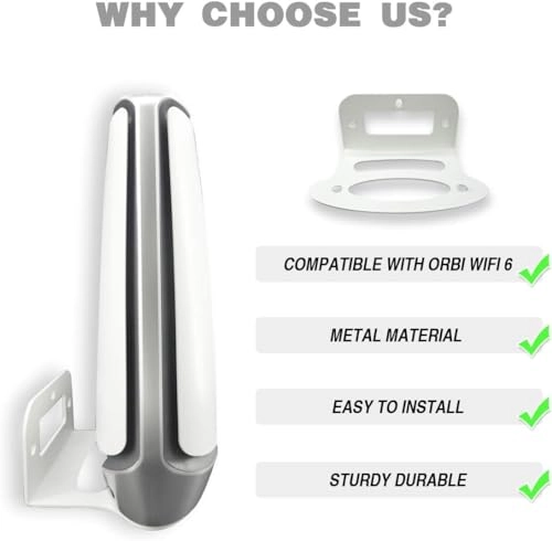 Wall Mount for Orbi Tri-Band Mesh WiFi 6 Router - Pack of 3 RBS850 / RBK852 / RBK853 / RBS750 / RBS751 / RBK752 / RBK753 / AX4200 / AX5700 / AX6000