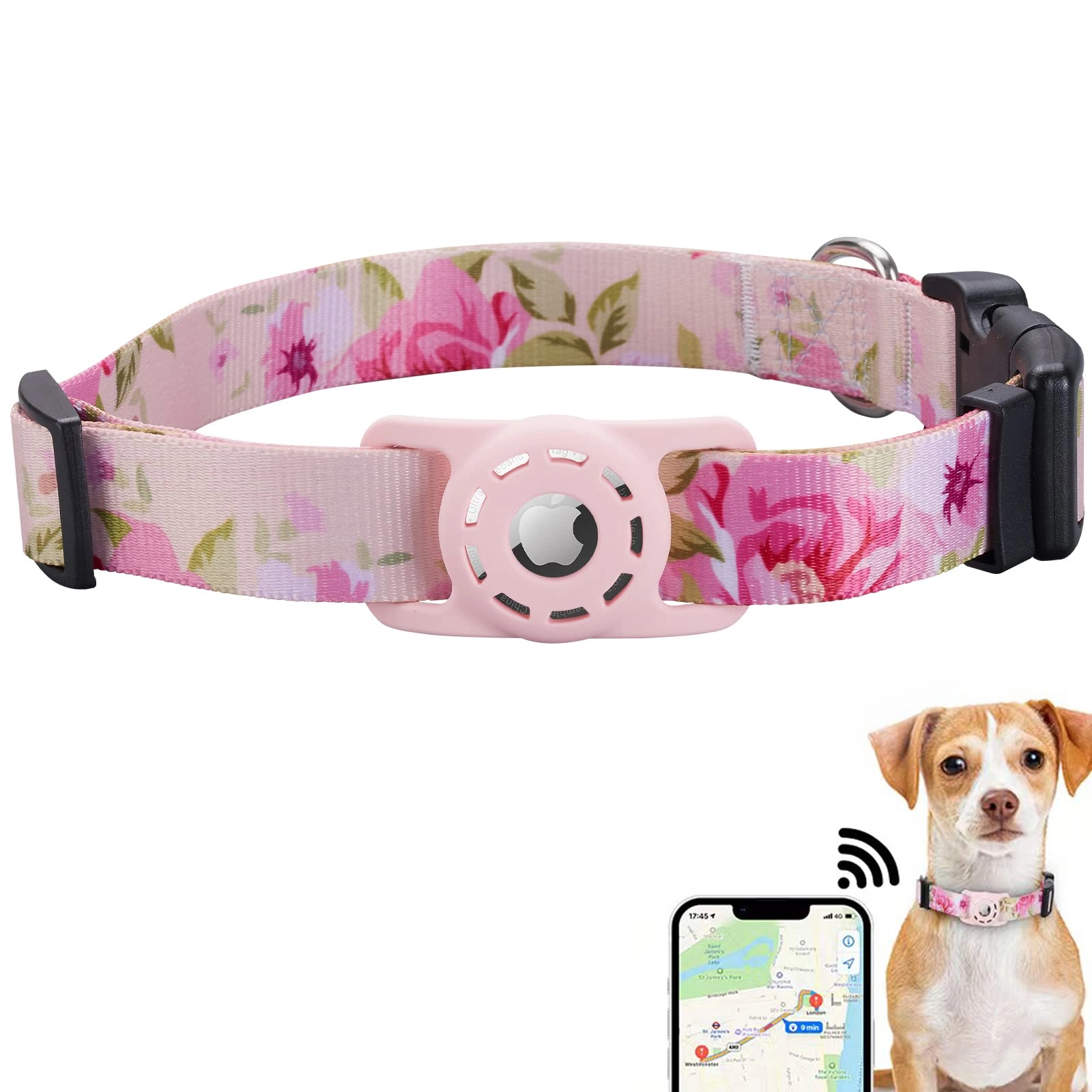 Konity AirTag Dog Collar - L: 14.9"-24.8" neck Cat, Dog