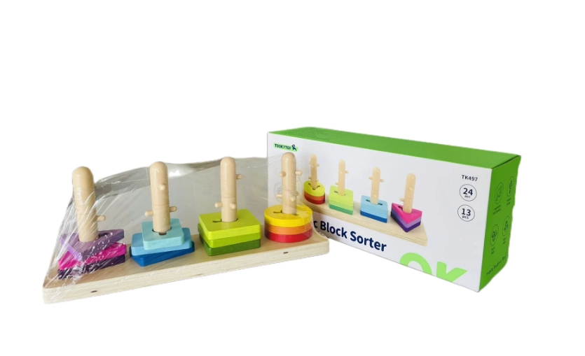 Geometric Block Sorter - Suitable for 2 Years & Above. 13pcs included