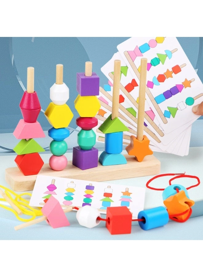 Wooden Beads Sequencing Toy - 3 4 5 Years