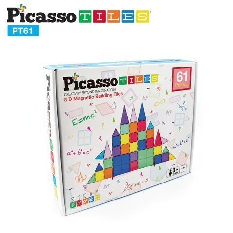 PicassoTiles Magnetic 3D Blocks - Construction 61 pcs
