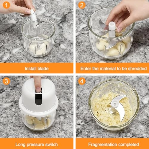 Electric Kitchen Chopper - 350 ml USB Type-C Charging