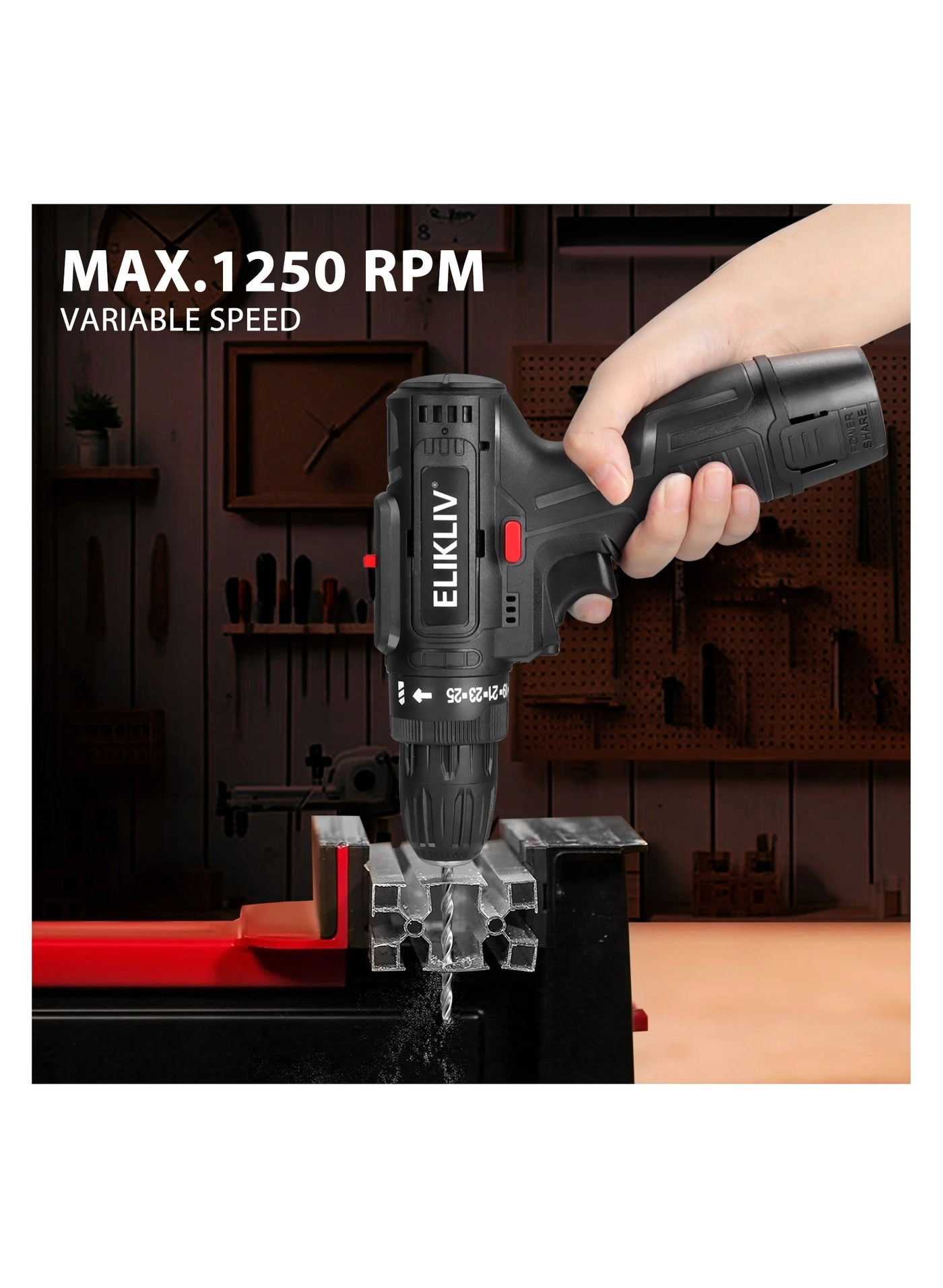 12V Cordless Drill - 1.5 Amp Hours