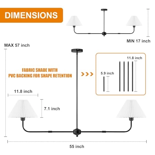Modern Linear Chandelier - Dimmable
