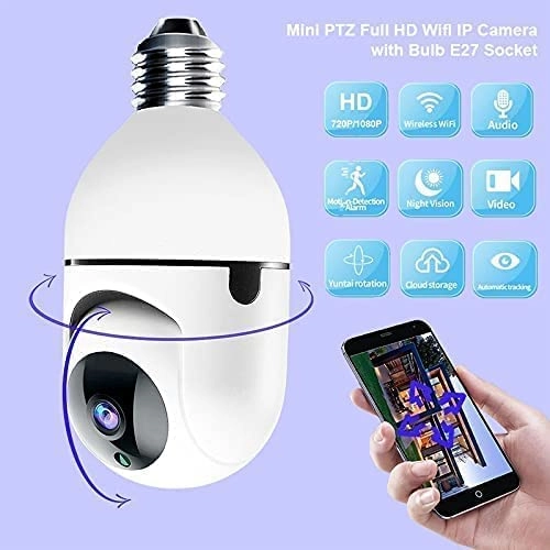 Security WiFi Outdoor Wireless 2MP CCTV Bulb Camera 1080P