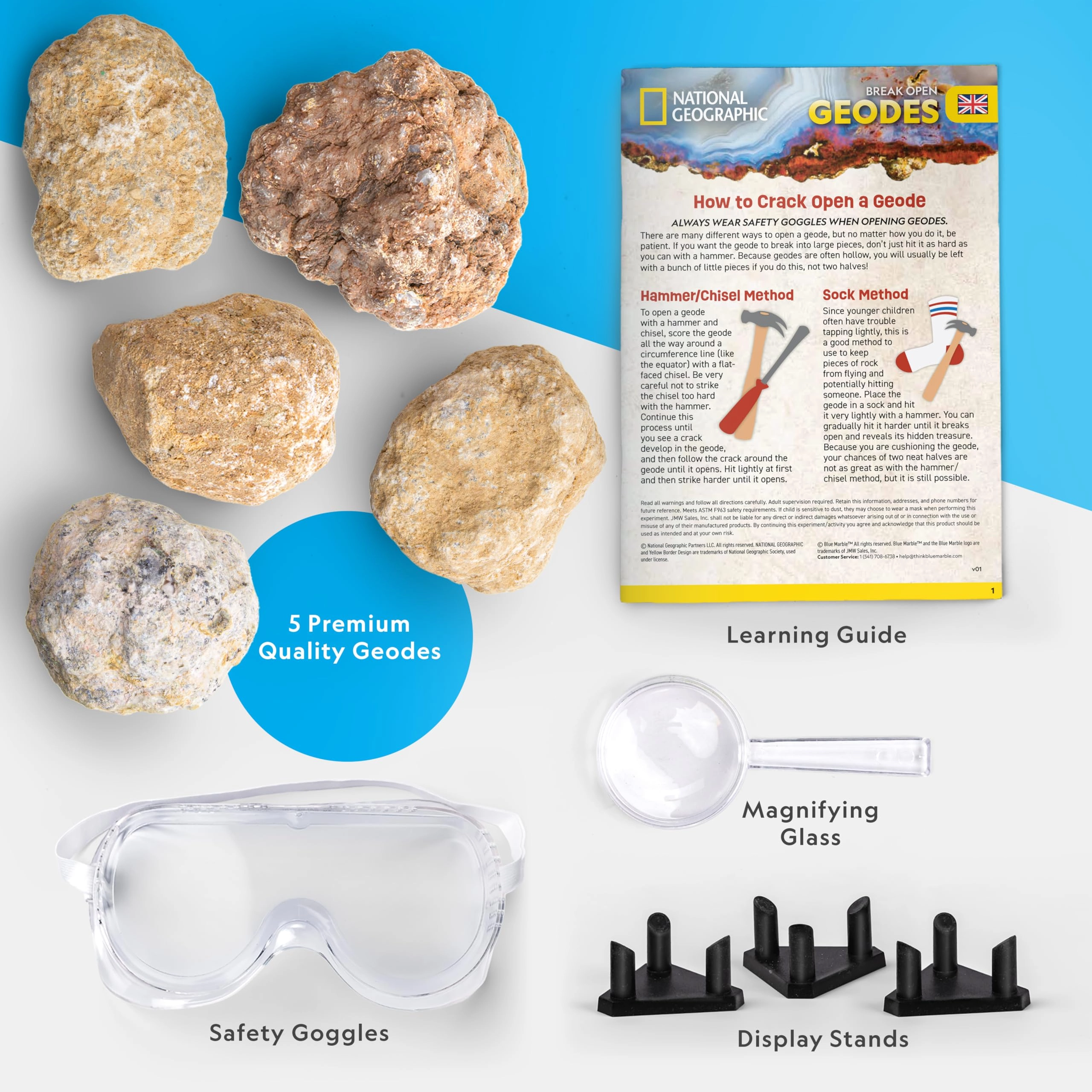 Break Open 5 Jumbo Geodes Earth Science - 8 years+ 5 pieces