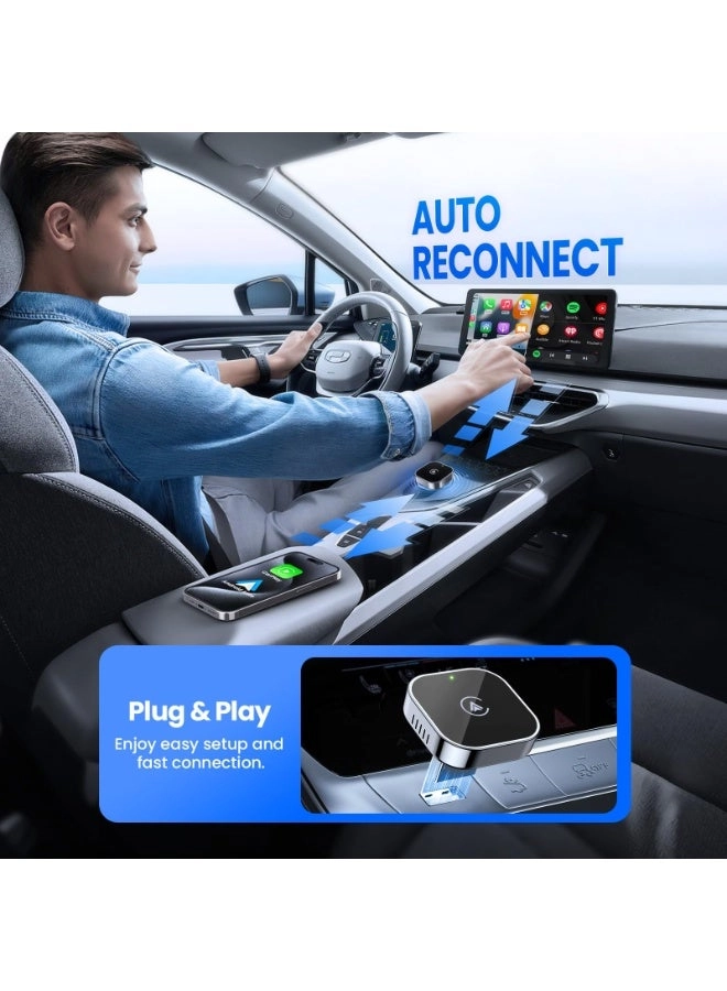 Wireless CarPlay and Android Auto Adapter - 2 in 1 USB/USB-C Plug and Play