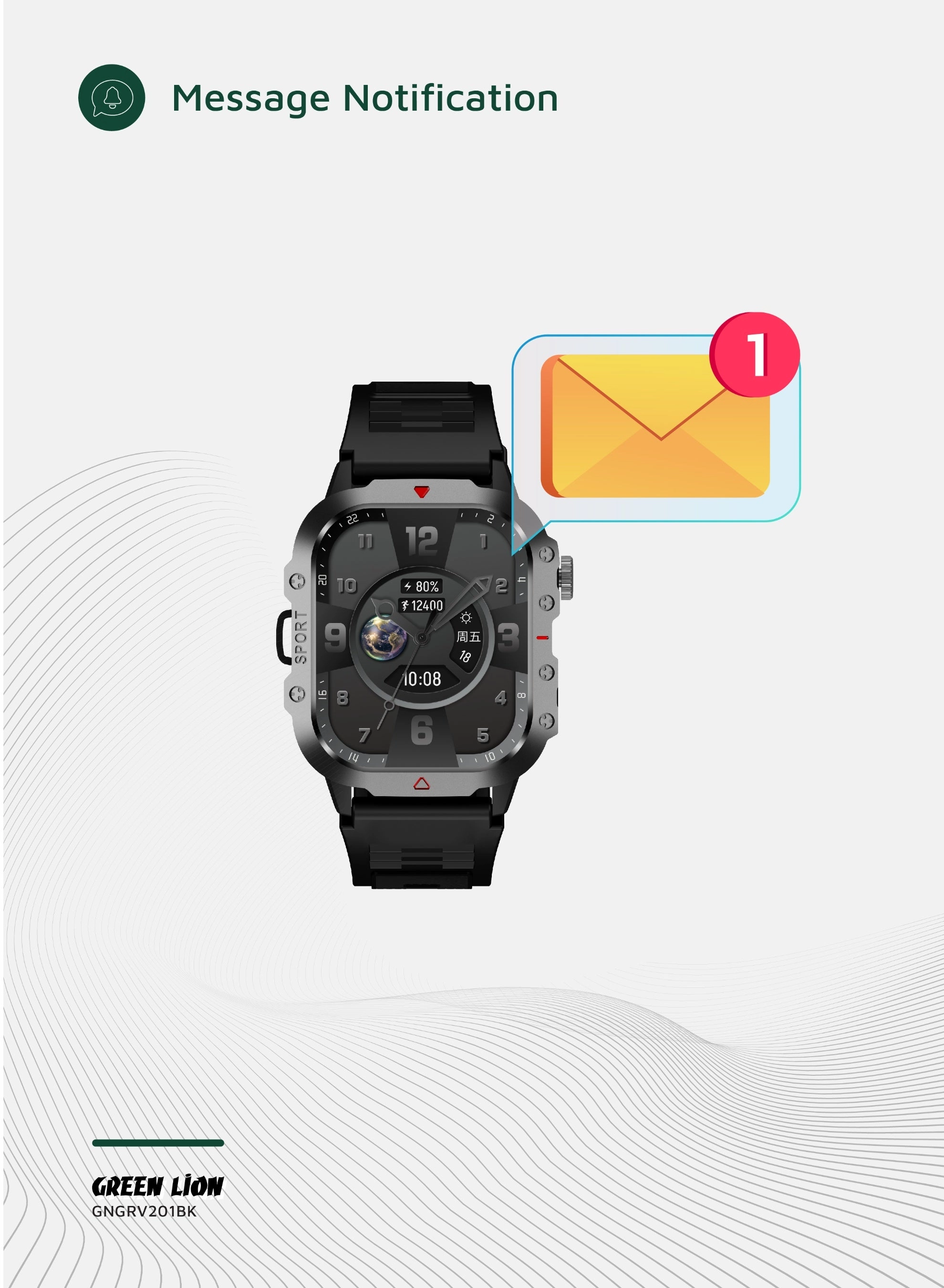 Gravix Smart Watch Zinc Alloy + ABS