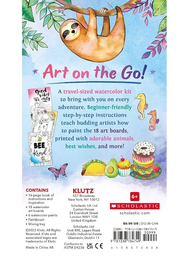 Watercolor Wishes - Watercolour paints, a booklet of beginner-friendly painting techniques, art cards and a brush