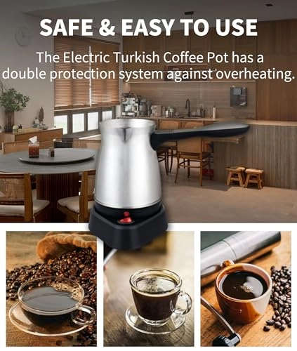 Electric Turkish Coffee Maker - 500ml Portable Even Heating