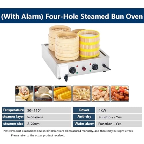 Electric Steamer - 2/4/6-Hole Commercial 30~110°C