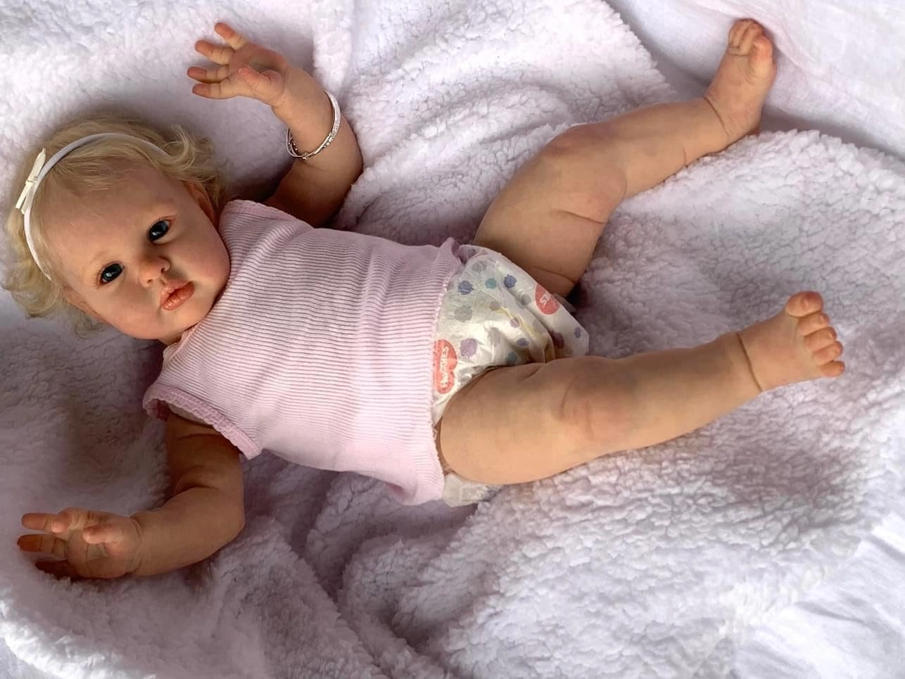 Ellie Reborn Baby Doll - 24 Inch 60 Cm Cloth Body Blonde Hair