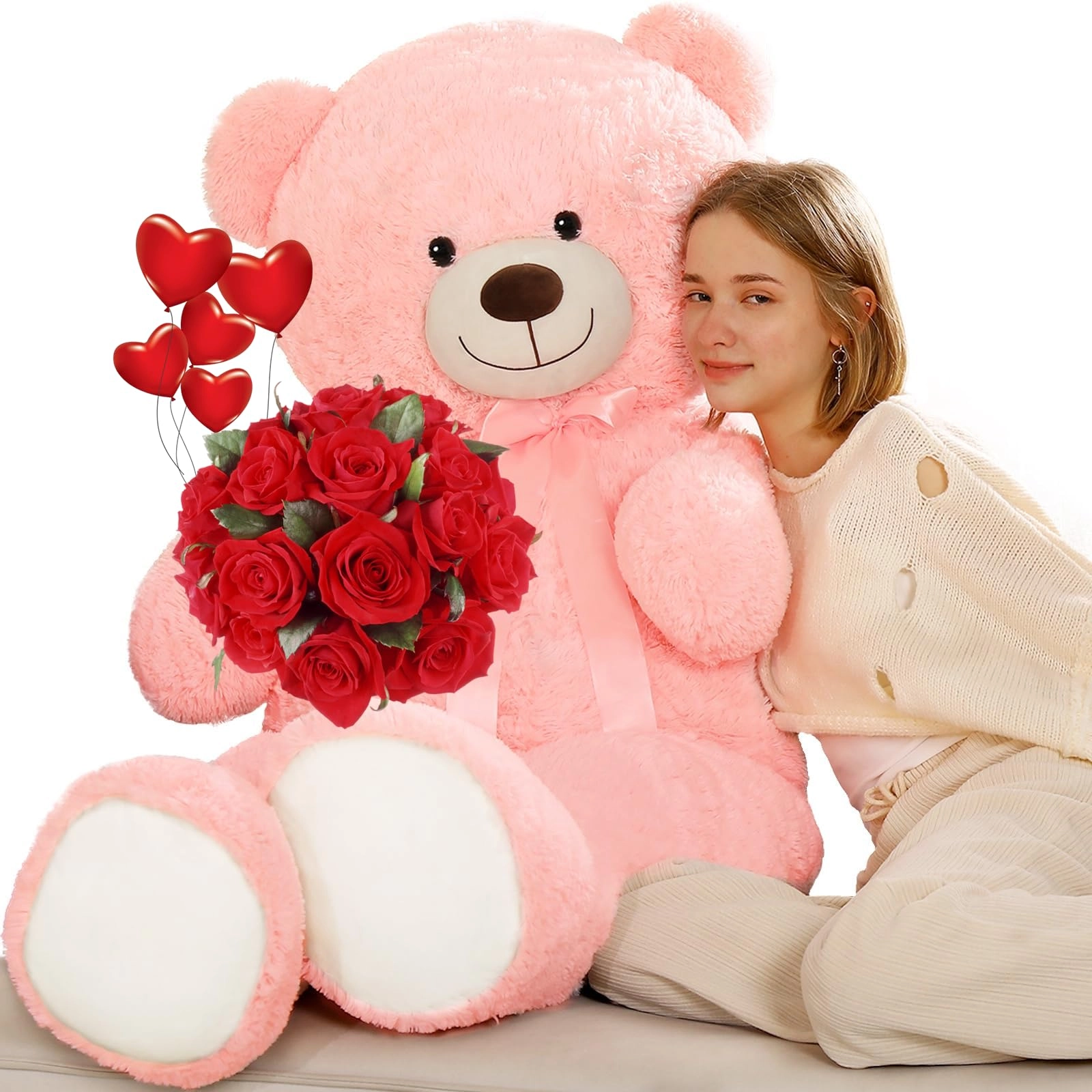 tezituor Pink Teddy Bear - 52 Inch Giant