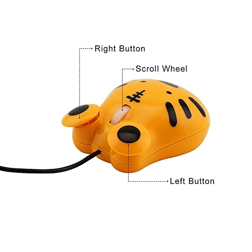 Cute Tiger Shape Mouse - Wired