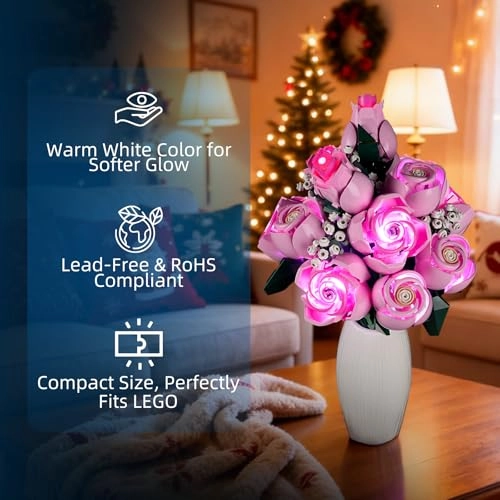 LED Light for LEGO Botanical Bouquet of Pink Roses 10374