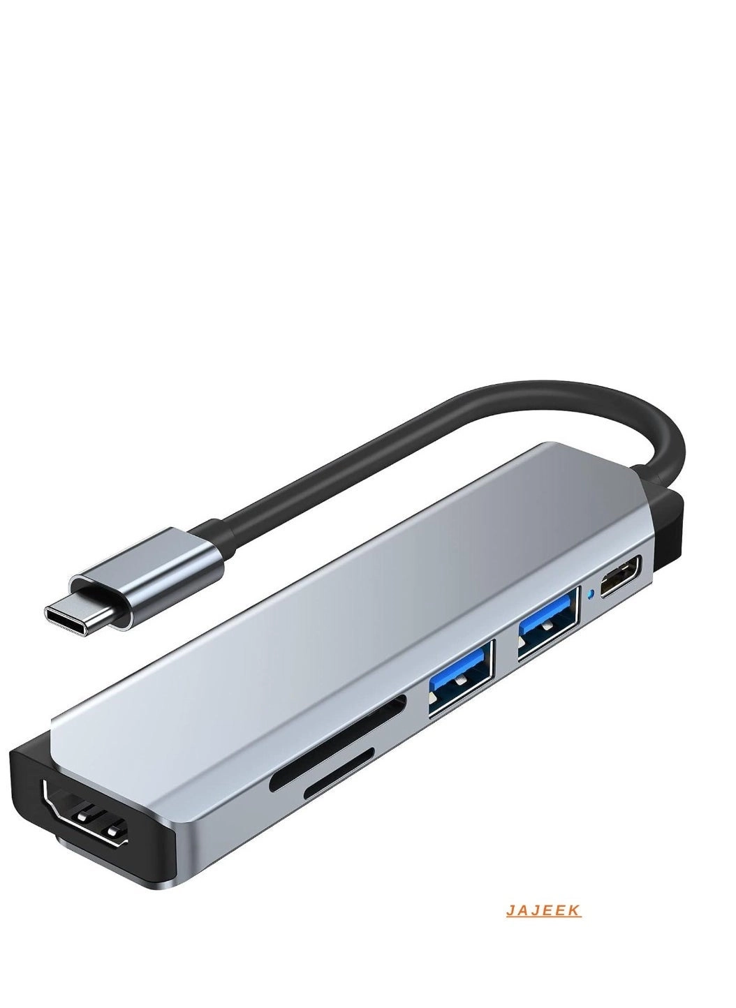 JAJEEK 6-in-1 USB C Adapter - USB 3.0 5Gbps SD/TF Card Readers