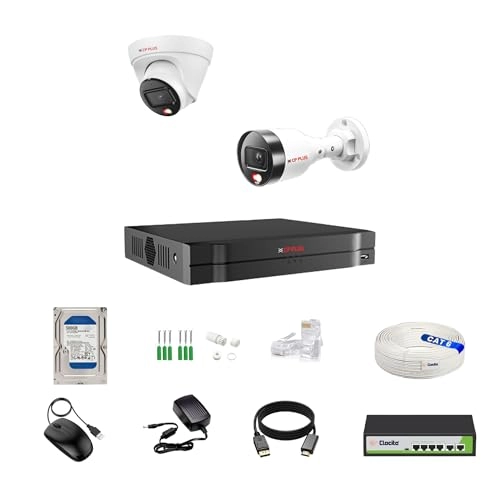 IP Illumax 4CH AI NVR - 4 channels + 4MP Dome Camera + 4MP Bullet Camera + 500GB HDD + 4+2 POE Switch + CAT6 Cable
