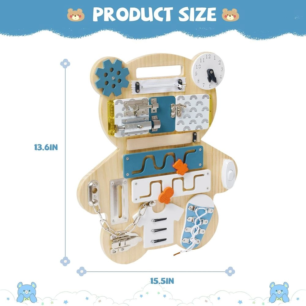 14 In 1 Wooden Busy Board - 3 +