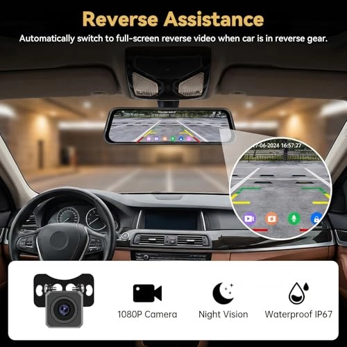 9.66 Inch Mirror Dash Cam - 4K 25FPS