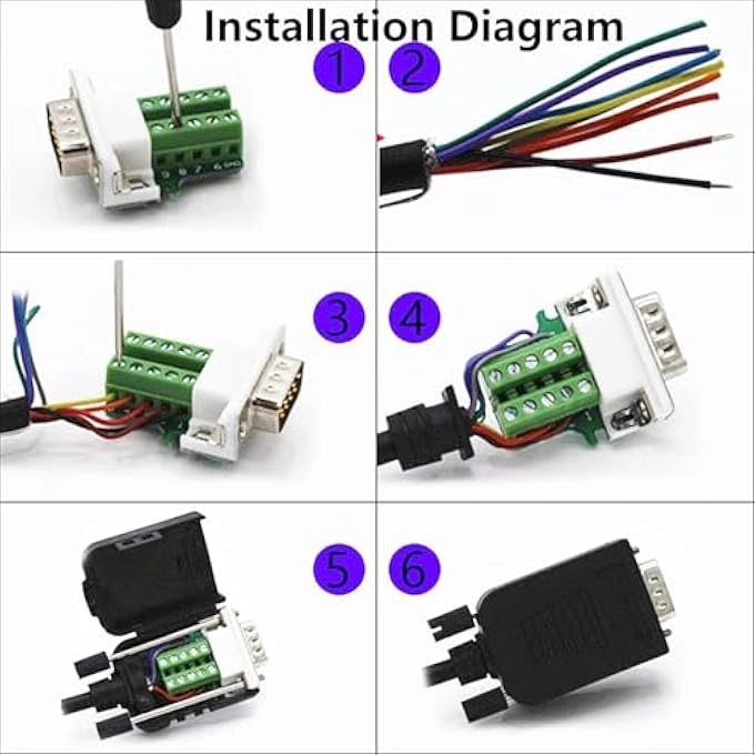 DB9 9PIN SCREW TYPE SERIAL TO TERMINAL FEMALE CONNECTOR ADAPTER