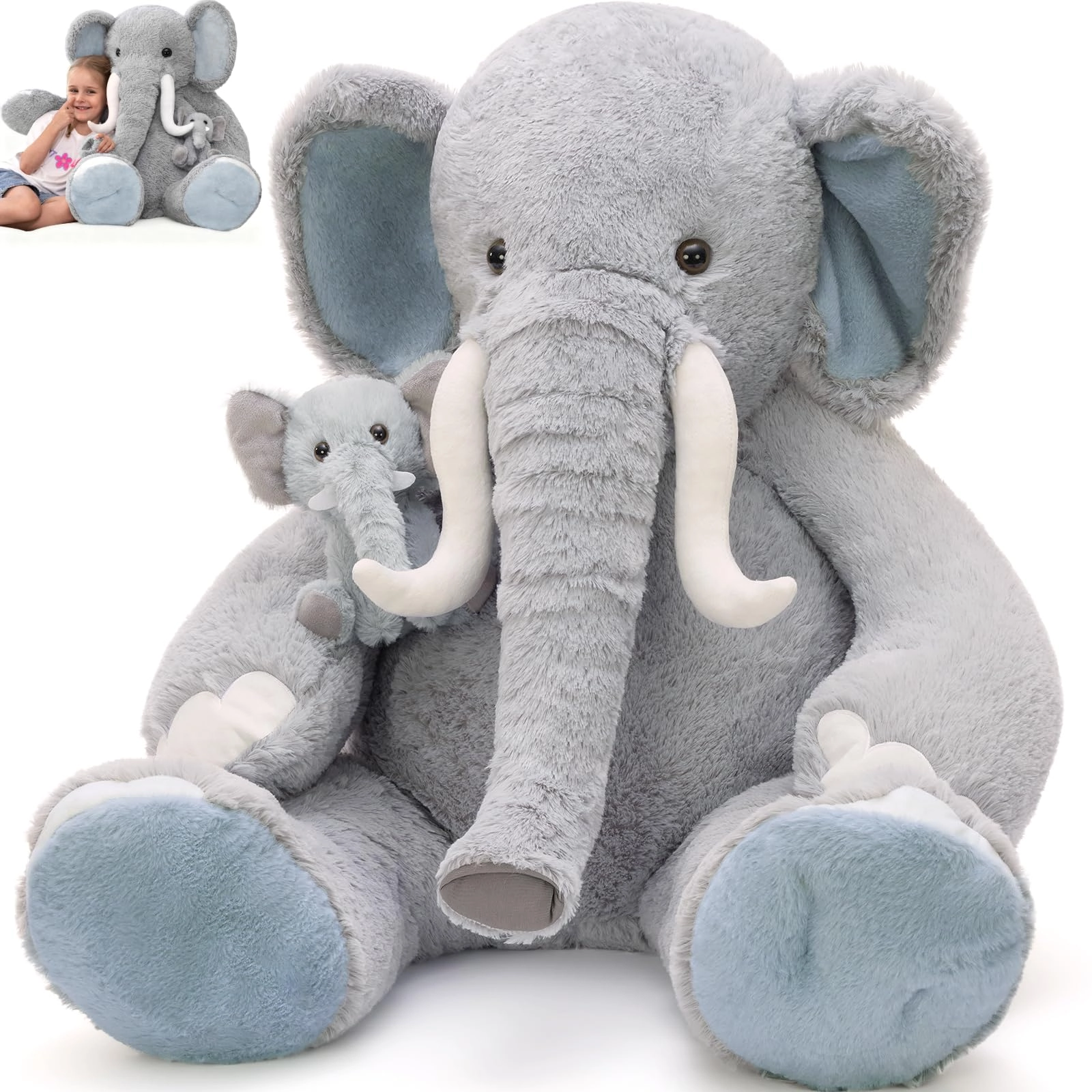 Suzhou Jinjieen Trading Co.Ltd Elephant with Baby - 39 inches Grey