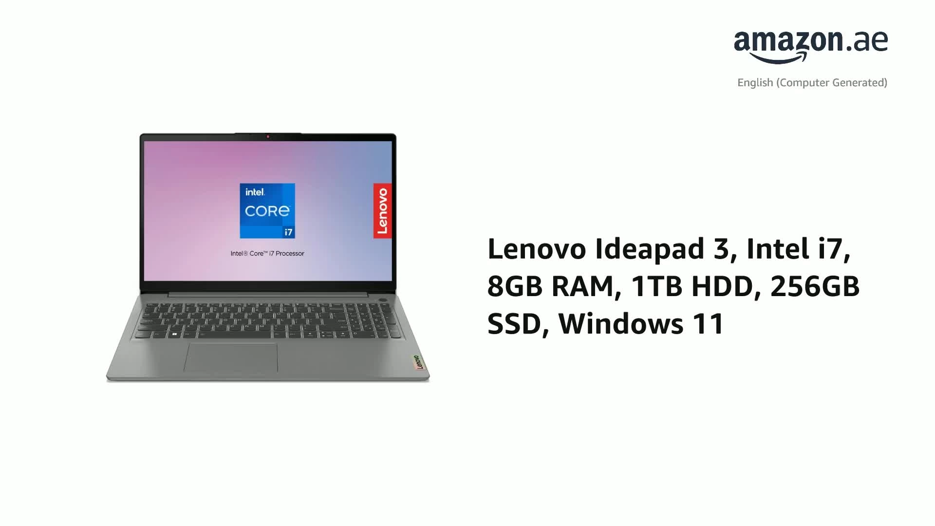 IdeaPad 3 15ITL6 82H803W5AX - 15.6'' Core i7-1165G7 8GB DDR4 1TB HDD + 256GB SSD