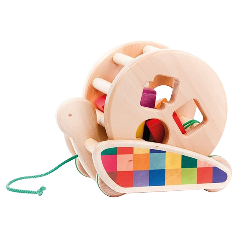 BAJO Snail Stroller Toy - wooden pull-along sorter