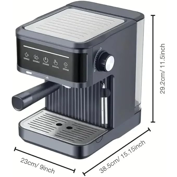 Automatic Coffee Machine 850W 20 Bar Adjustable Steam Wand