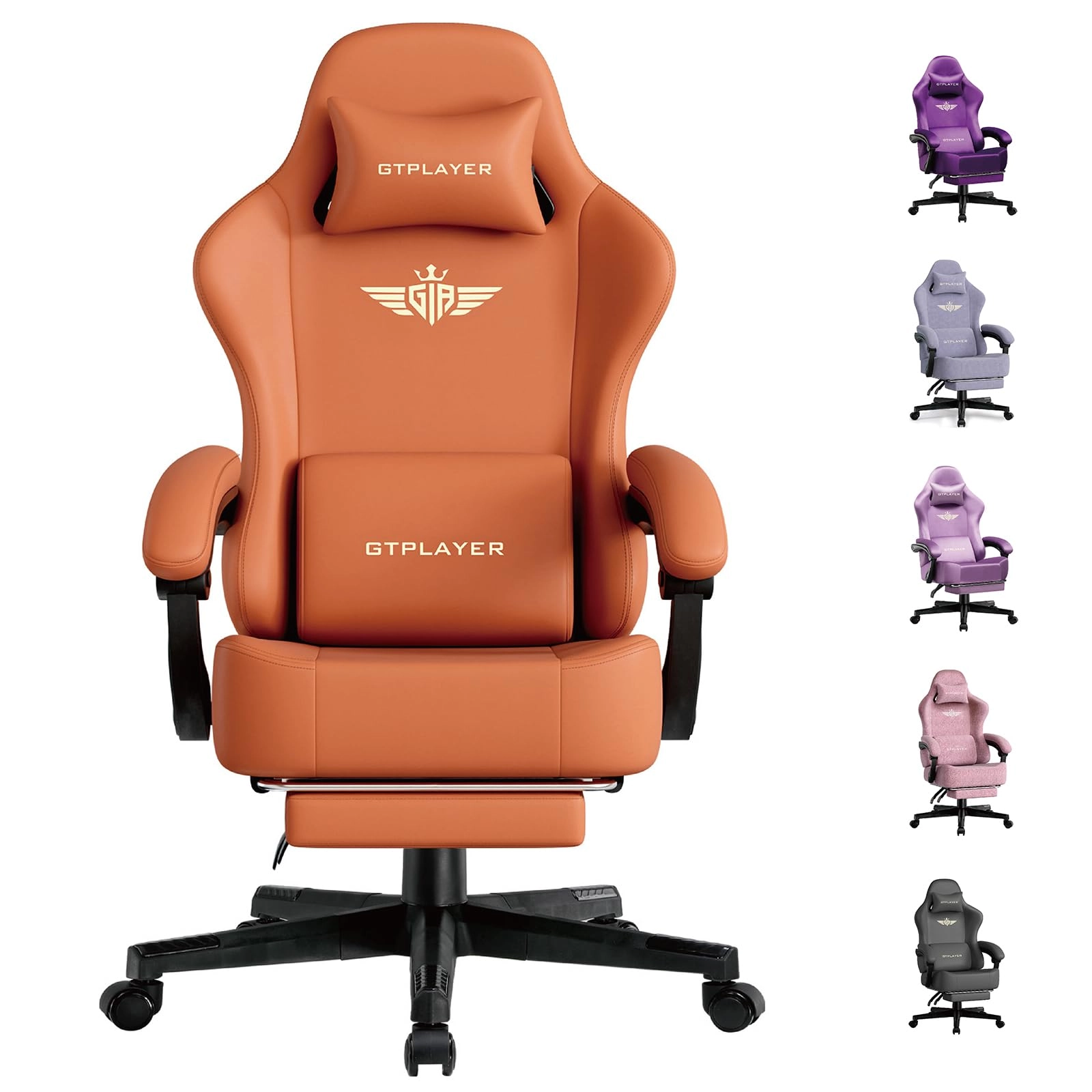 Fabric Gaming Chair - Ergonomic Footrest