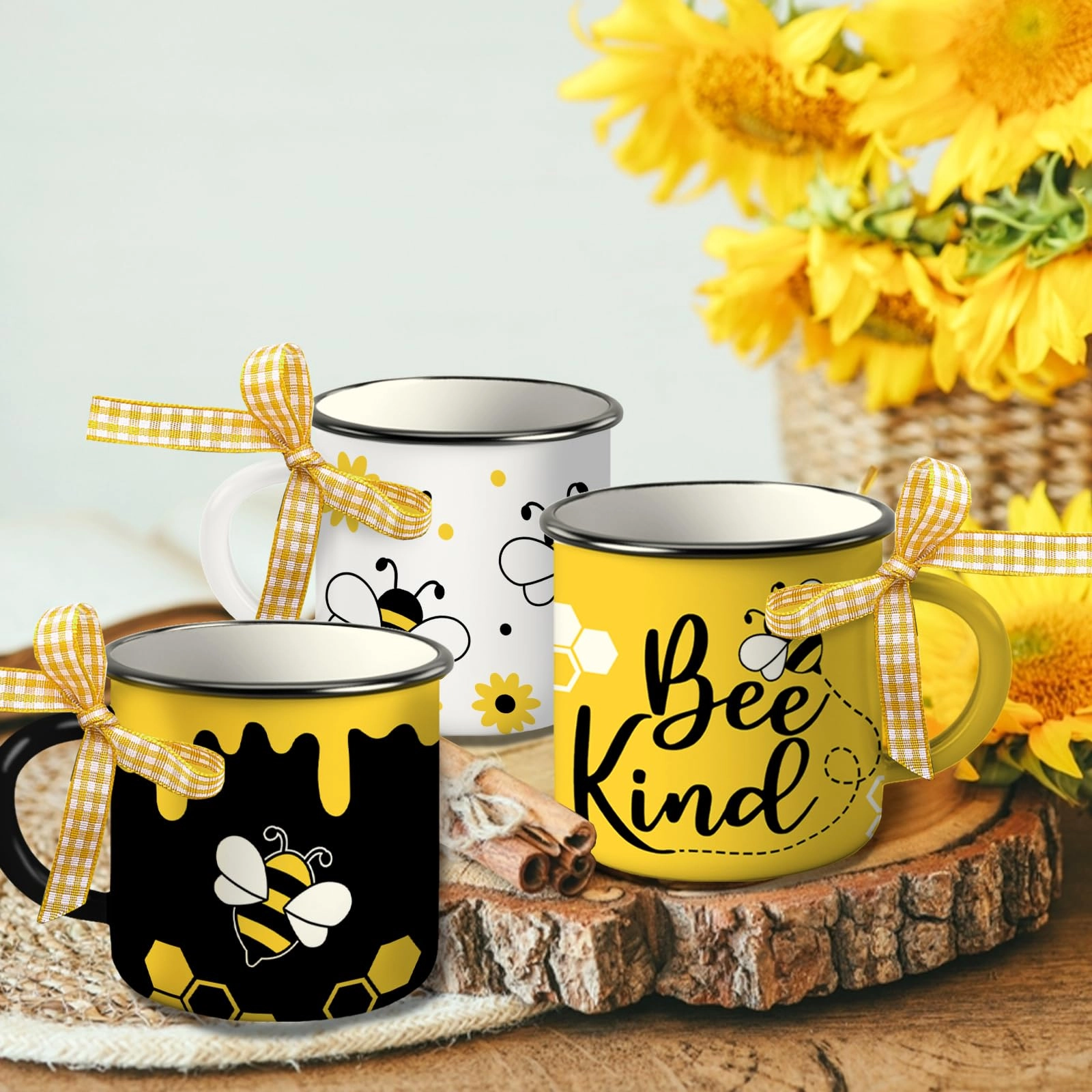 Bumble Bee Themed Mini Coffee Mug - 3 pcs